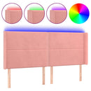 vidaXL rózsaszín bársony LED-es fejtámla 163x16x118/128 cm