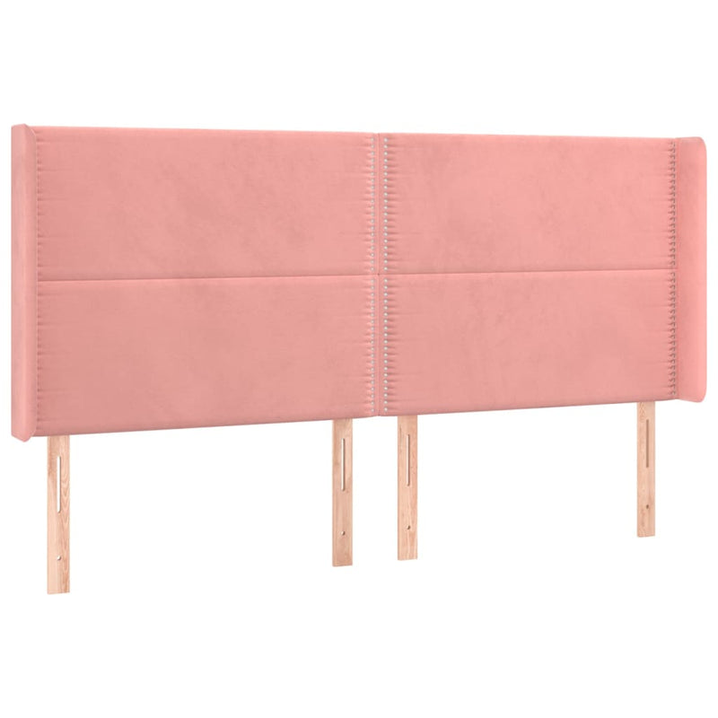 vidaXL rózsaszín bársony LED-es fejtámla 163x16x118/128 cm