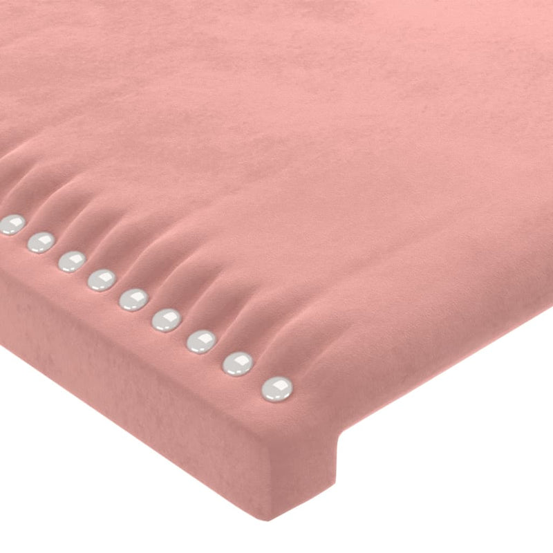 vidaXL rózsaszín bársony LED-es fejtámla 163x16x118/128 cm