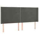 vidaXL sötétszürke bársony LED-es fejtámla 183x16x118/128 cm