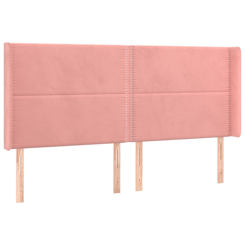 vidaXL rózsaszín bársony LED-es fejtámla 183x16x118/128 cm