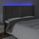 vidaXL sötétszürke bársony LED-es fejtámla 203x16x118/128 cm