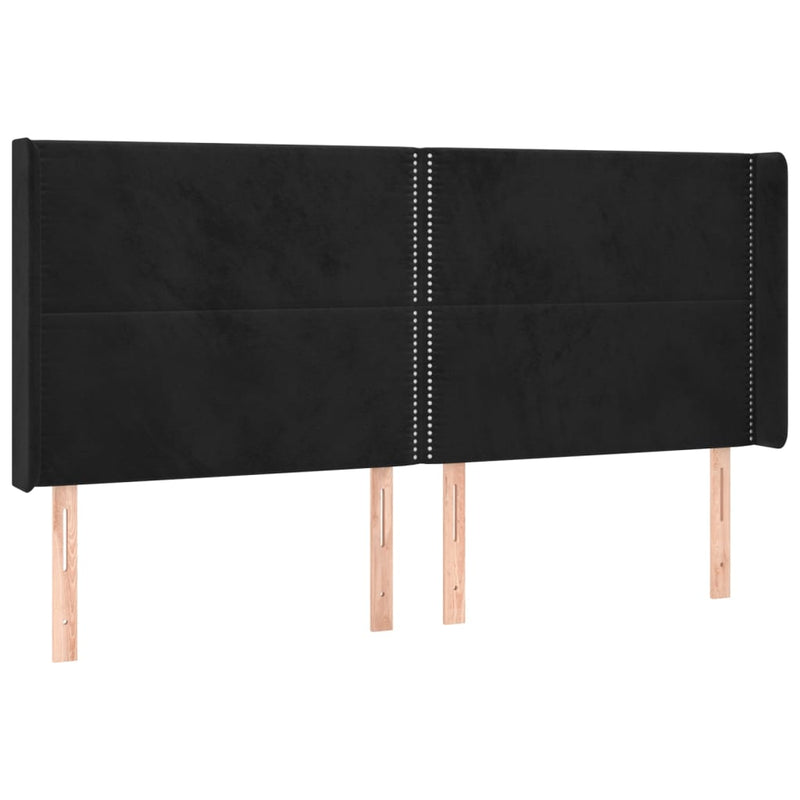 vidaXL fekete bársony LED-es fejtámla 203x16x118/128 cm