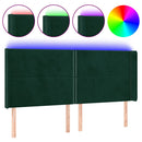 vidaXL sötétzöld bársony LED-es fejtámla 203x16x118/128 cm