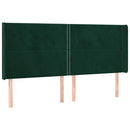 vidaXL sötétzöld bársony LED-es fejtámla 203x16x118/128 cm