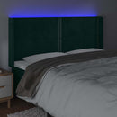 vidaXL sötétzöld bársony LED-es fejtámla 203x16x118/128 cm