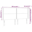 vidaXL sötétzöld bársony LED-es fejtámla 203x16x118/128 cm