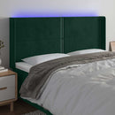 vidaXL sötétzöld bársony LED-es fejtámla 203x16x118/128 cm