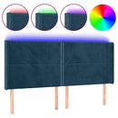 vidaXL sötétkék bársony LED-es fejtámla 203x16x118/128 cm