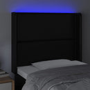 vidaXL fekete műbőr LED-es fejtámla 103x16x118/128 cm