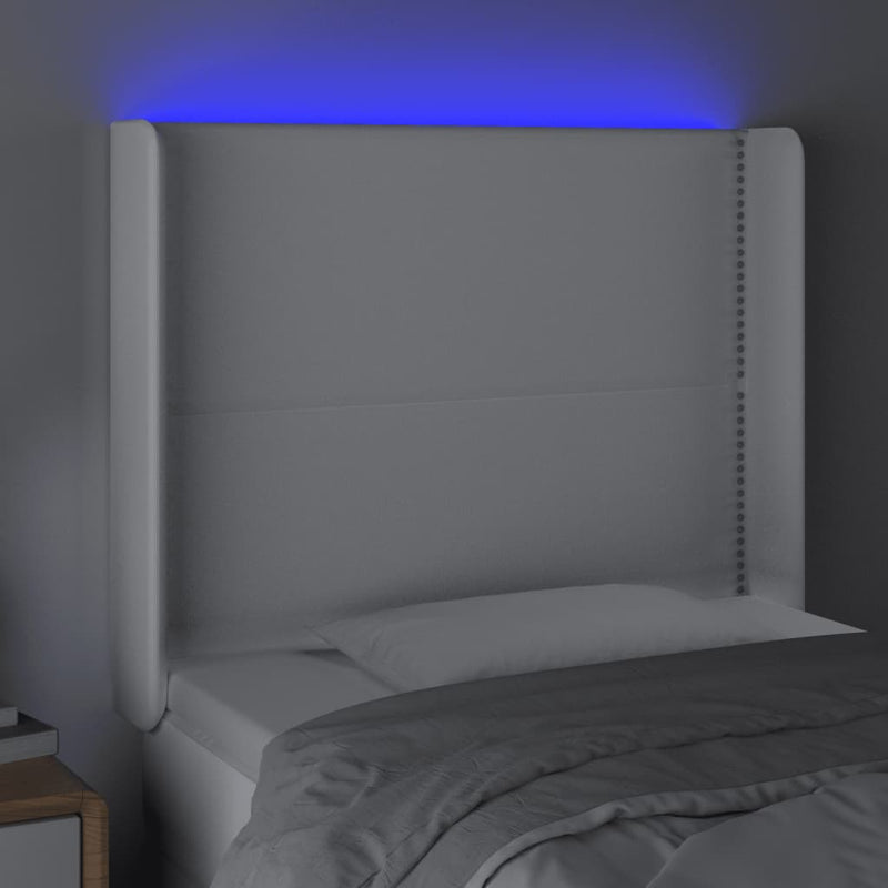 vidaXL fehér műbőr LED-es fejtámla 103x16x118/128 cm