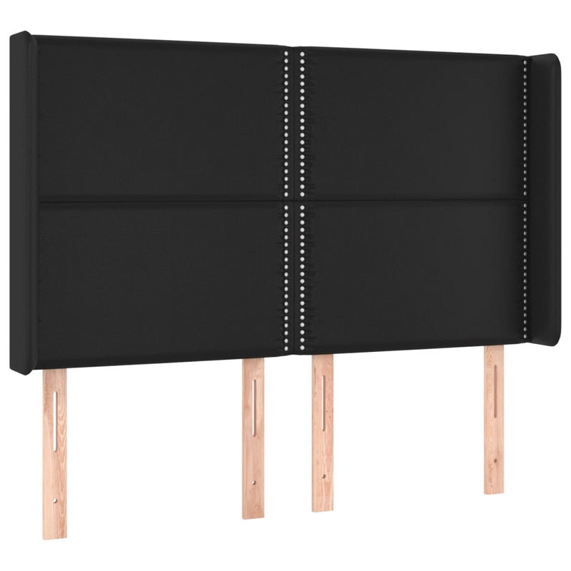 vidaXL fekete műbőr LED-es fejtámla 147x16x118/128 cm
