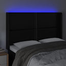 vidaXL fekete műbőr LED-es fejtámla 147x16x118/128 cm