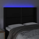vidaXL fekete műbőr LED-es fejtámla 147x16x118/128 cm