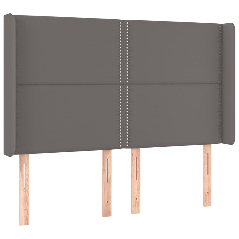 vidaXL szürke műbőr LED-es fejtámla 147x16x118/128 cm