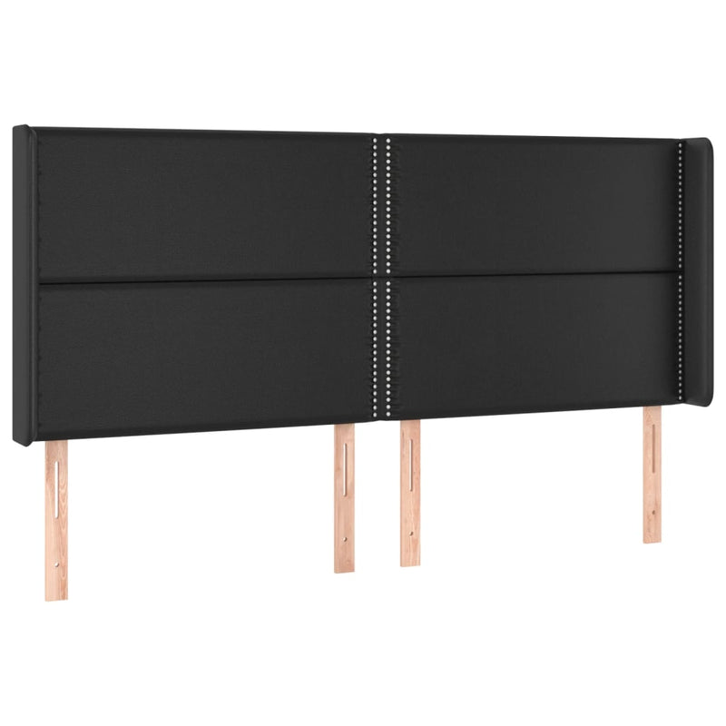 vidaXL fekete műbőr LED-es fejtámla 163x16x118/128 cm