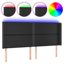 vidaXL fekete műbőr LED-es fejtámla 183x16x118/128 cm