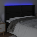 vidaXL fekete műbőr LED-es fejtámla 183x16x118/128 cm