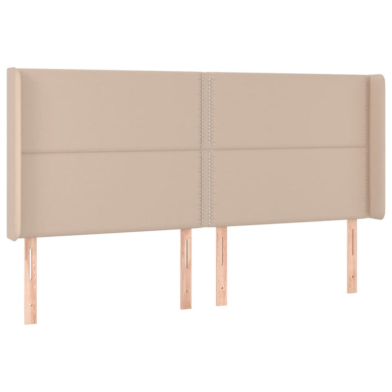 vidaXL cappuccino műbőr LED-es fejtámla 183x16x118/128 cm