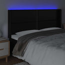 vidaXL fekete műbőr LED-es fejtámla 203x16x118/128 cm
