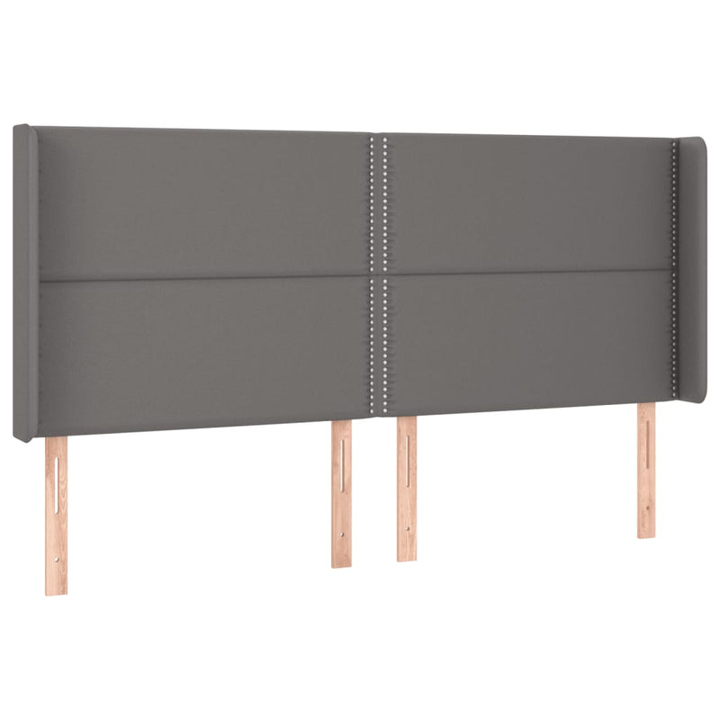 vidaXL szürke műbőr LED-es fejtámla 203x16x118/128 cm