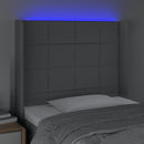 vidaXL világosszürke szövet LED-es fejtámla 83x16x118/128 cm