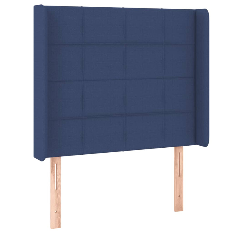 vidaXL kék szövet LED-es fejtámla 83x16x118/128 cm