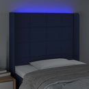 vidaXL kék szövet LED-es fejtámla 83x16x118/128 cm