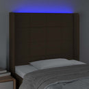 vidaXL sötétbarna szövet LED-es fejtámla 93x16x118/128 cm