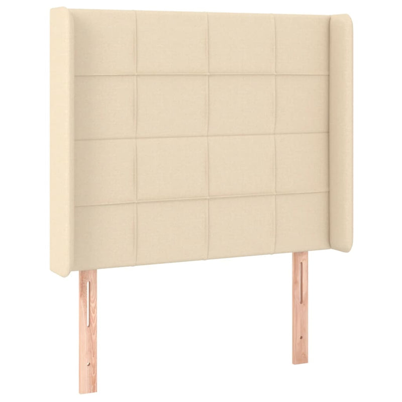 vidaXL krémszínű szövet LED-es fejtámla 93x16x118/128 cm