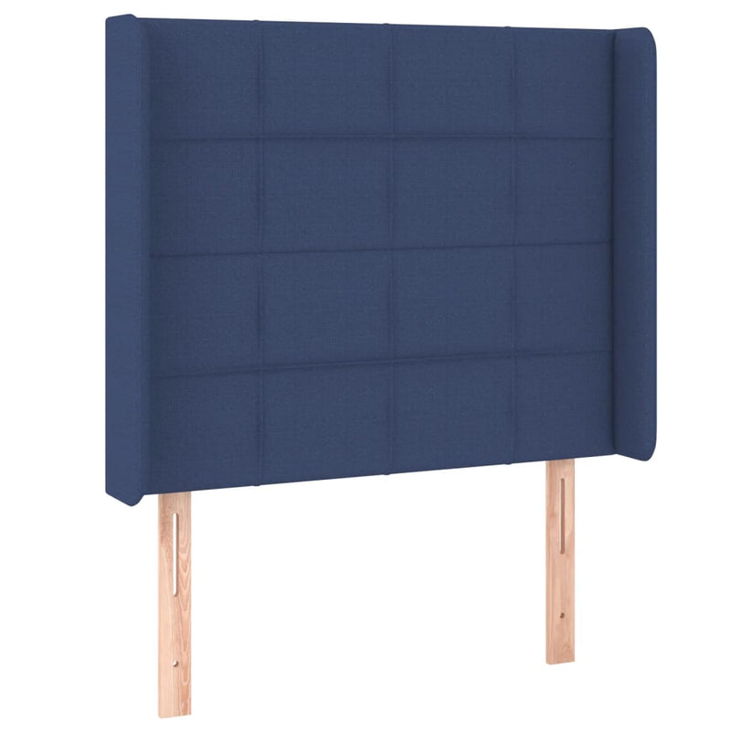 vidaXL kék szövet LED-es fejtámla 93x16x118/128 cm