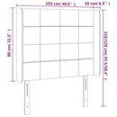 vidaXL sötétbarna szövet LED-es fejtámla 103x16x118/128 cm