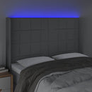 vidaXL világosszürke szövet LED-es fejtámla 147x16x118/128 cm