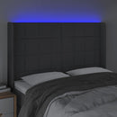 vidaXL sötétszürke szövet LED-es fejtámla 147x16x118/128 cm