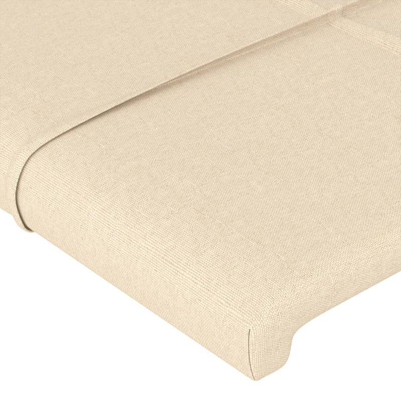 vidaXL krémszínű szövet LED-es fejtámla 147x16x118/128 cm