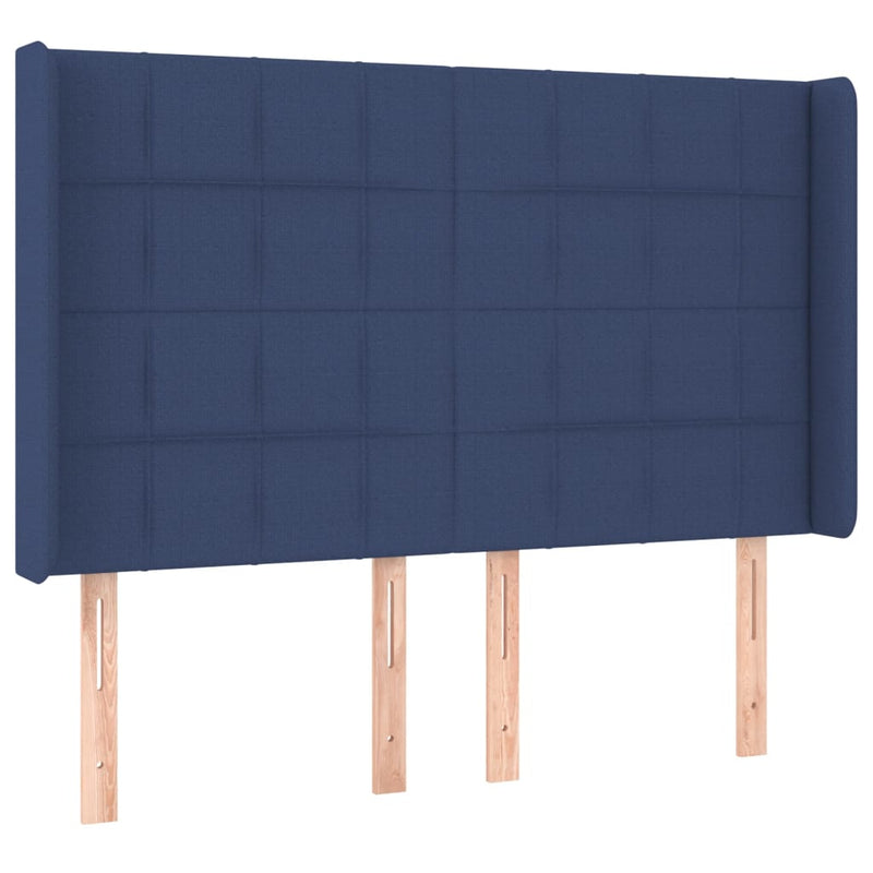vidaXL kék szövet LED-es fejtámla 147x16x118/128 cm