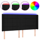 vidaXL fekete szövet LED-es fejtámla 163x16x118/128 cm