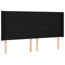 vidaXL fekete szövet LED-es fejtámla 163x16x118/128 cm