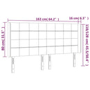 vidaXL fekete szövet LED-es fejtámla 163x16x118/128 cm