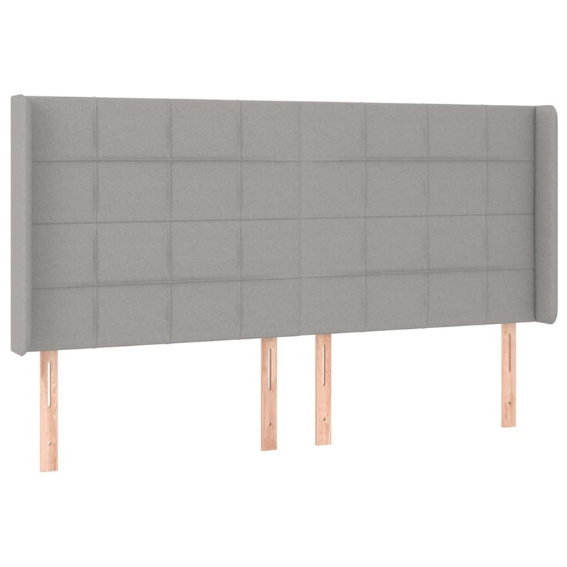 vidaXL világosszürke szövet LED-es fejtámla 183x16x118/128 cm