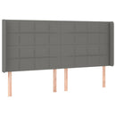 vidaXL sötétszürke szövet LED-es fejtámla 183x16x118/128 cm