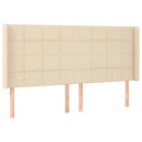 vidaXL krémszínű szövet LED-es fejtámla 183x16x118/128 cm