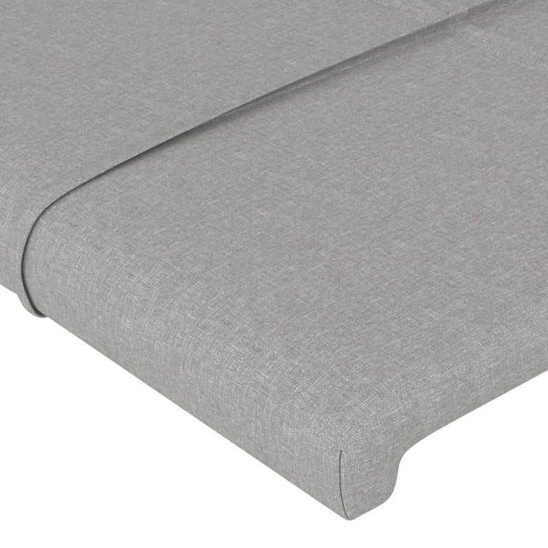 vidaXL világosszürke szövet LED-es fejtámla 203x16x118/128 cm
