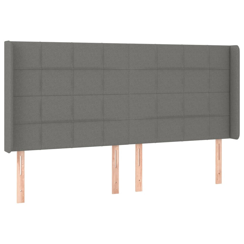 vidaXL sötétszürke szövet LED-es fejtámla 203x16x118/128 cm