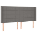 vidaXL sötétszürke szövet LED-es fejtámla 203x16x118/128 cm