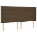 vidaXL sötétbarna szövet LED-es fejtámla 203x16x118/128 cm