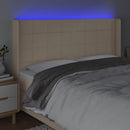 vidaXL krémszínű szövet LED-es fejtámla 203x16x118/128 cm