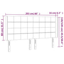 vidaXL krémszínű szövet LED-es fejtámla 203x16x118/128 cm