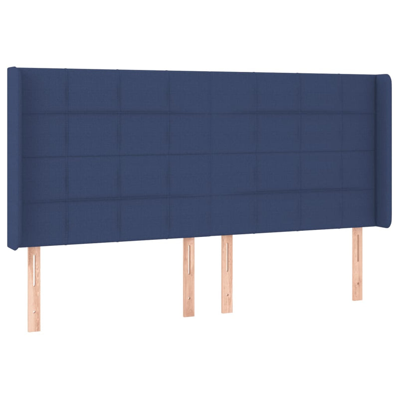 vidaXL kék szövet LED-es fejtámla 203x16x118/128 cm