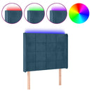 vidaXL sötétkék bársony LED-es fejtámla 83x16x118/128 cm